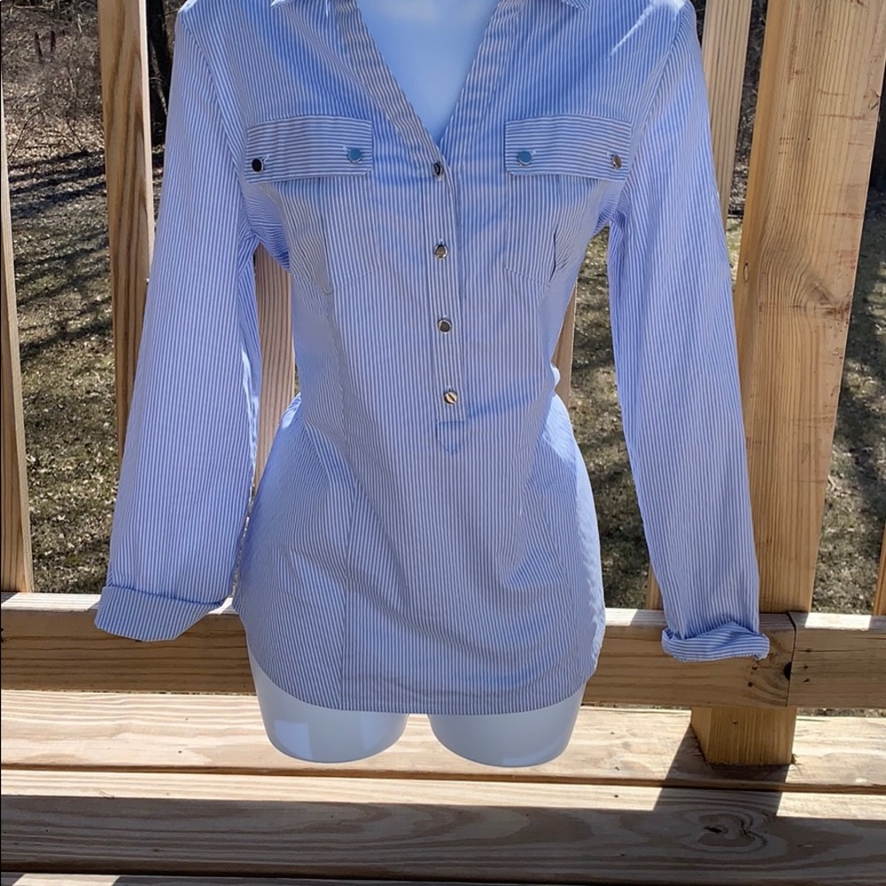 Andrea Jovine collard partial buttoned down shirt